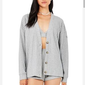 Alo Ribbed Take Comfort matching set - Cardigan, shorts and bralette